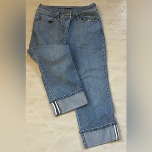 New York & company cropped/cuffed size 10 stone wash jeans